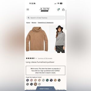 J. Crew funnelneck pullover